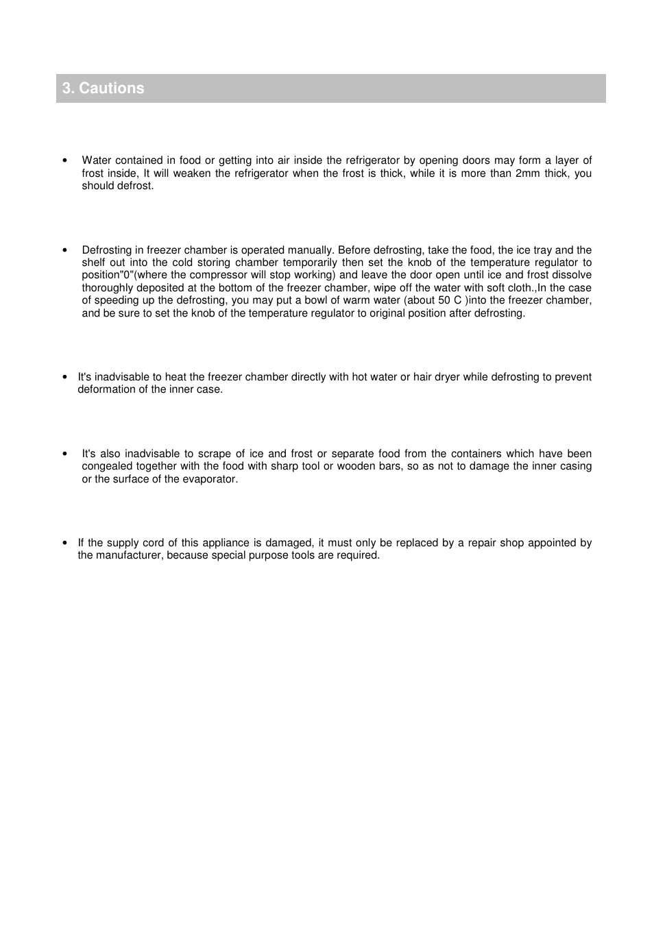 Cautions | Candy CFU 1950 E User Manual | Page 6 / 91