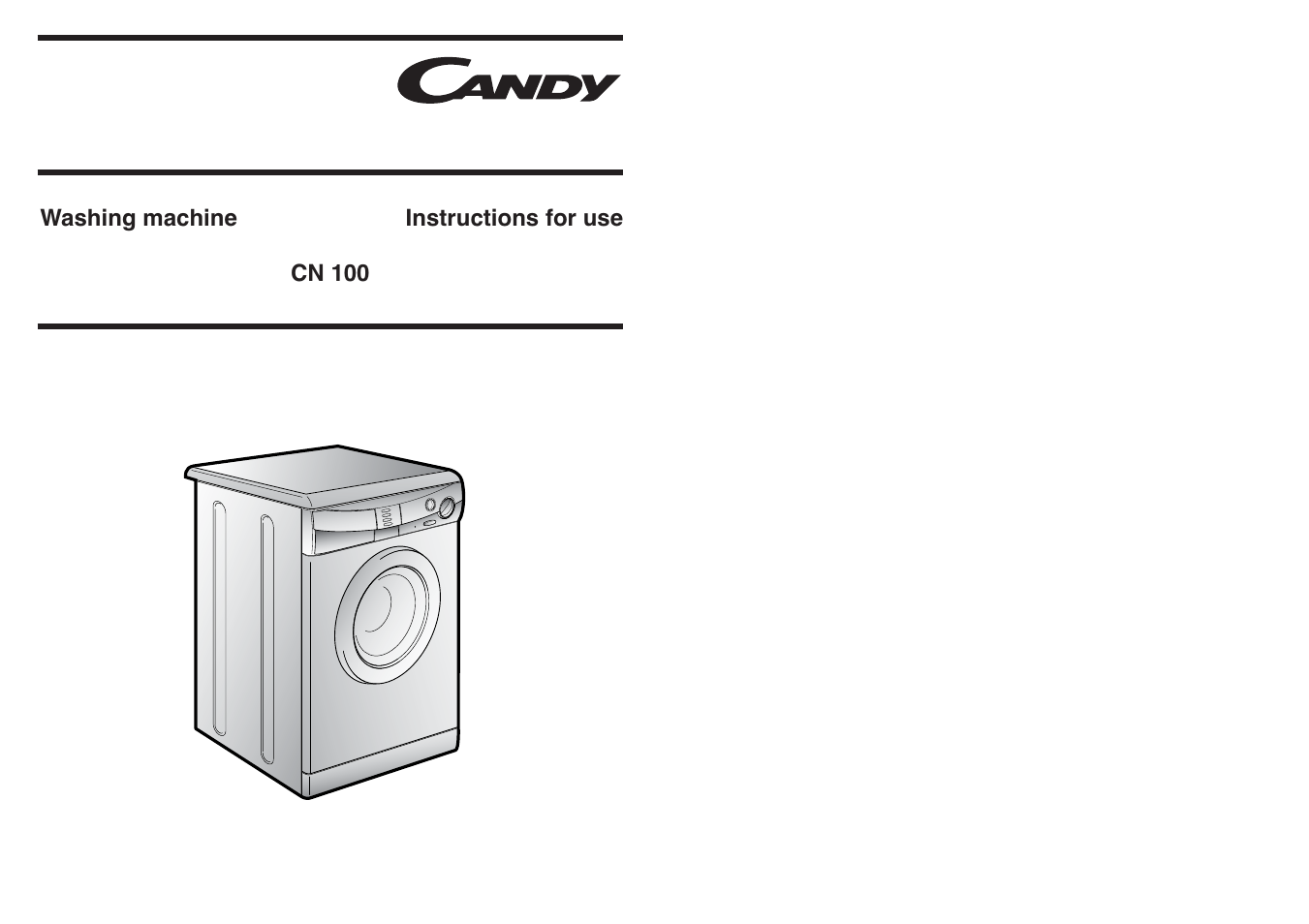 Candy CN 100 User Manual | 17 pages