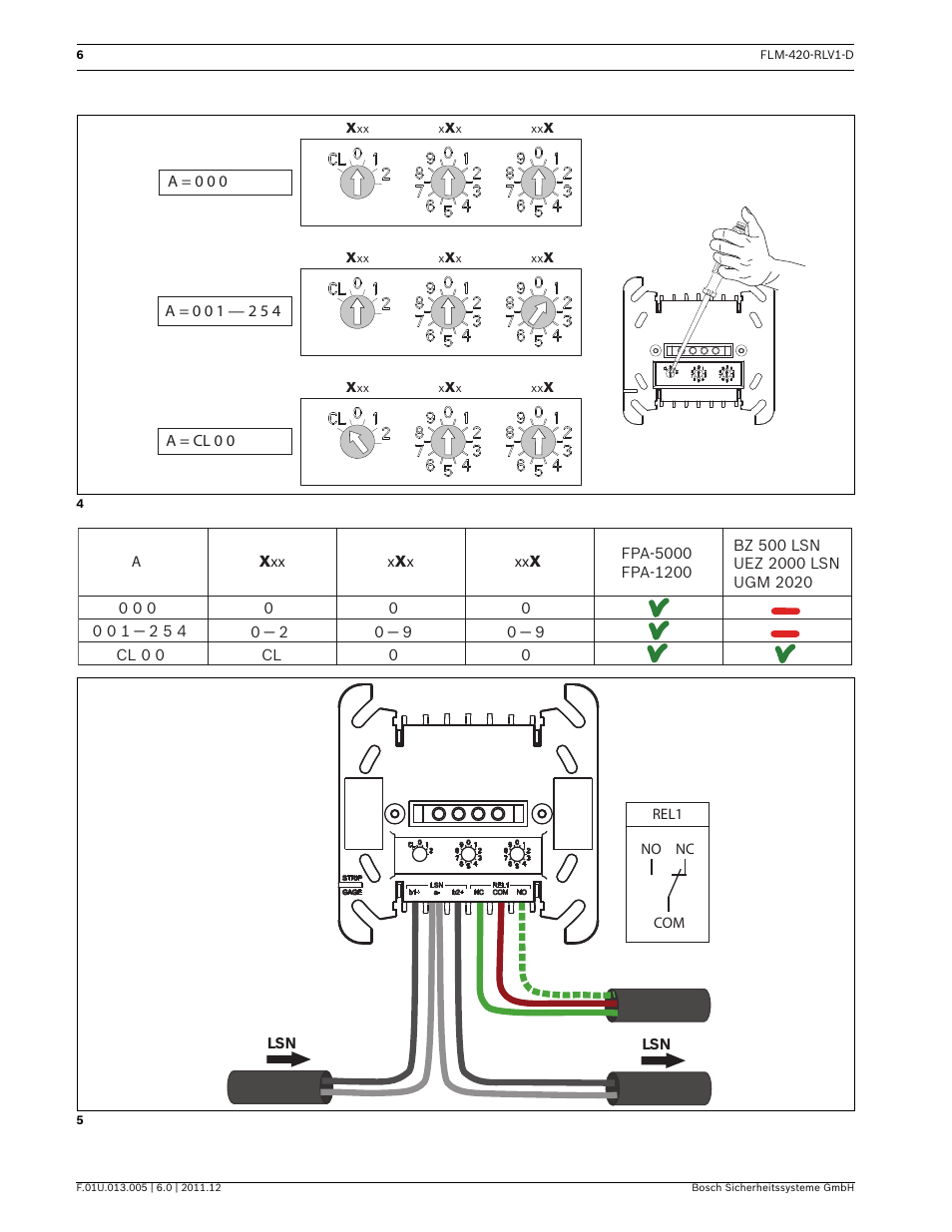 Bosch FLM-420-RLV1 Relay Interface Modules Low Voltage User Manual | Page 6 / 24