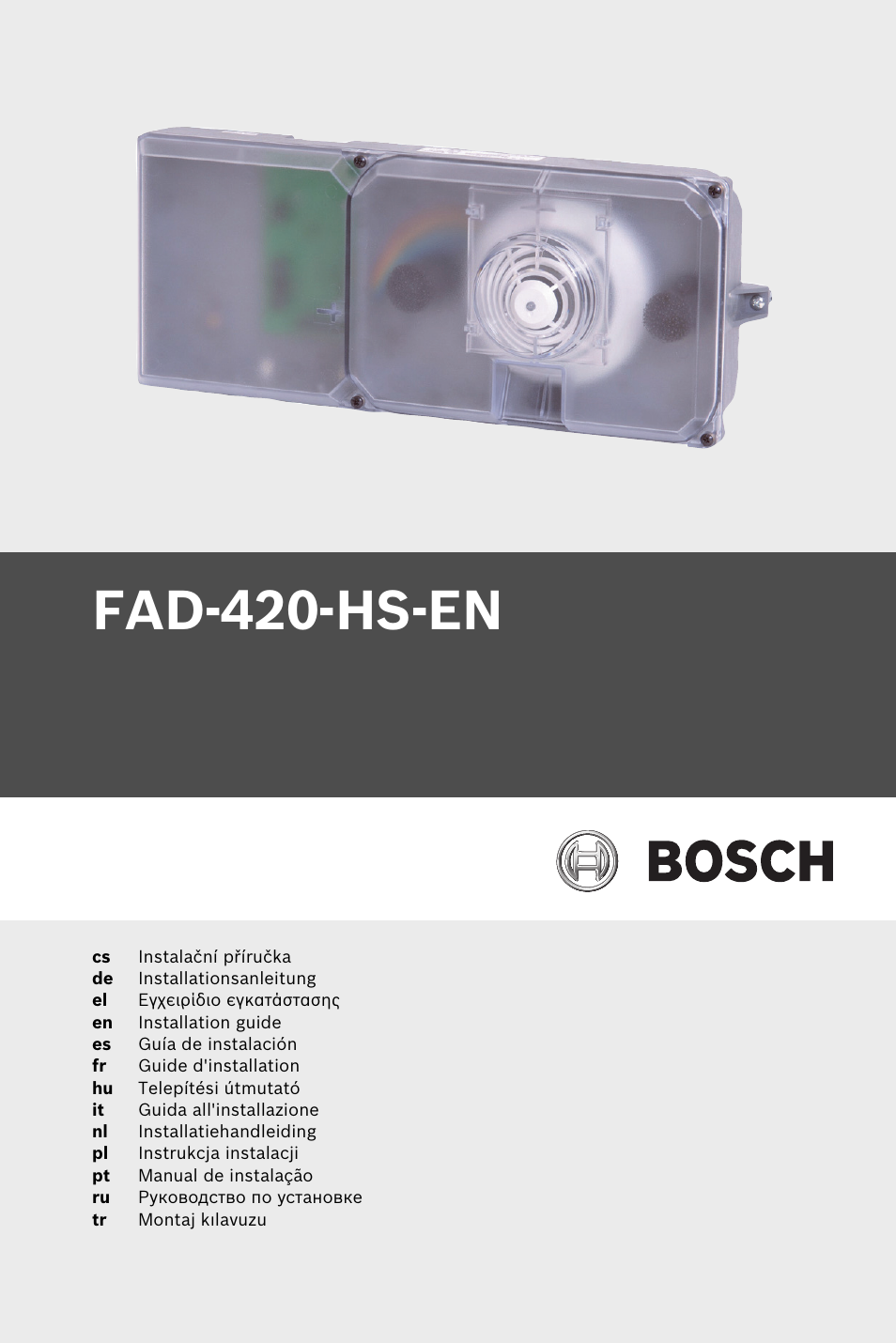 Bosch FAD-420-HS-EN Duct Smoke Detector User Manual | 224 pages