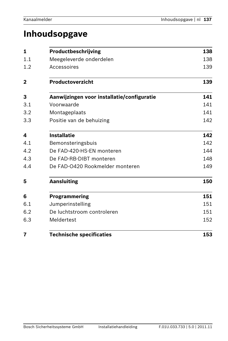 Inhoudsopgave, Ding | Bosch FAD-420-HS-EN Duct Smoke Detector User Manual | Page 137 / 224