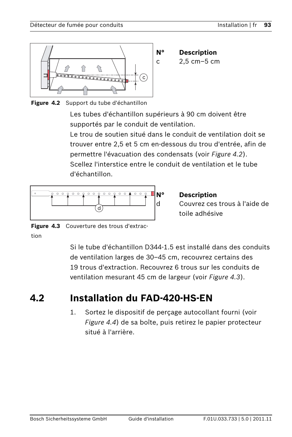 2 installation du fad-420-hs-en, Nstallation du fad-420-hs-en | Bosch FAD-420-HS-EN Duct Smoke Detector User Manual | Page 93 / 224