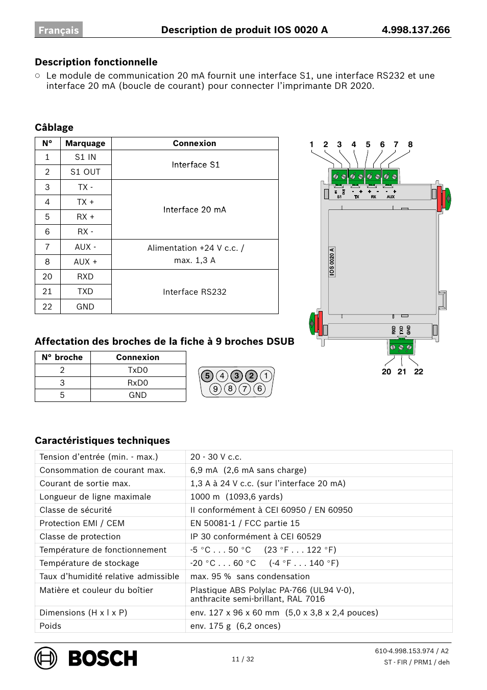 Bosch IOS 0020 A 20 mA Communication Module User Manual | Page 11 / 32