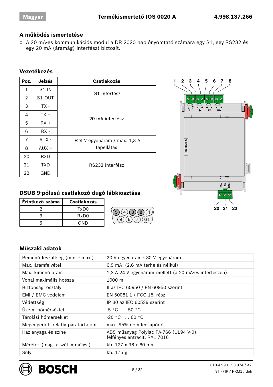 Bosch IOS 0020 A 20 mA Communication Module User Manual | Page 15 / 32