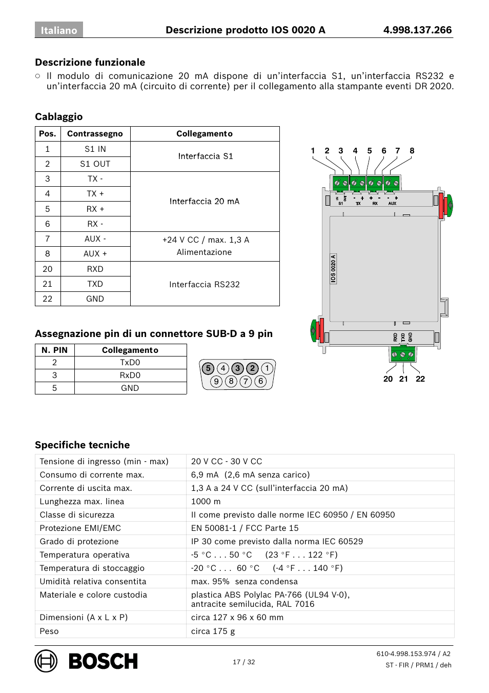 Bosch IOS 0020 A 20 mA Communication Module User Manual | Page 17 / 32