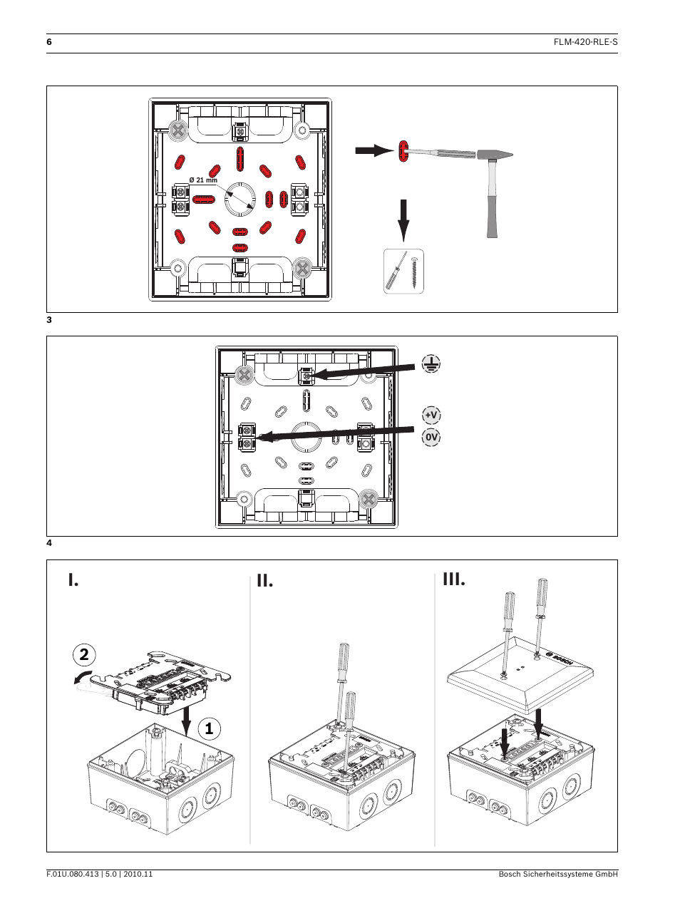 I. ii. iii | Bosch FLM-420-RLE-S Extinguishing Interface Module User Manual | Page 6 / 28