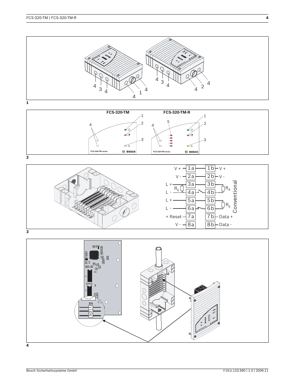 Con ventional | Bosch FCS-320-TM Series Conventional Aspirating Smoke Detectors User Manual | Page 4 / 76
