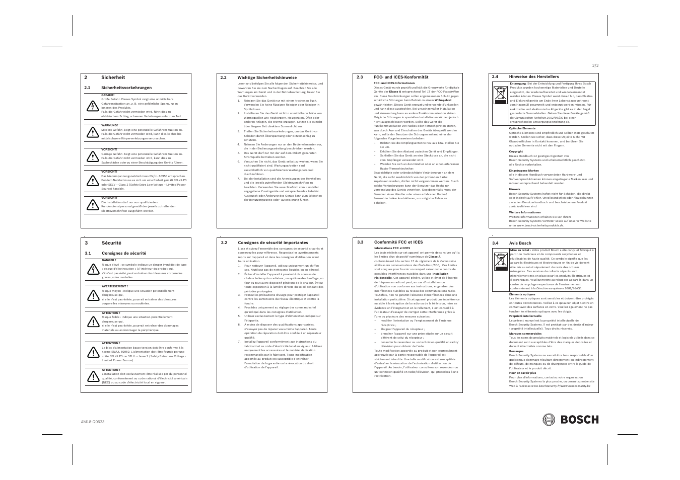 Bosch WZ16 Integrated IR Bullet Camera User Manual | Page 2 / 2