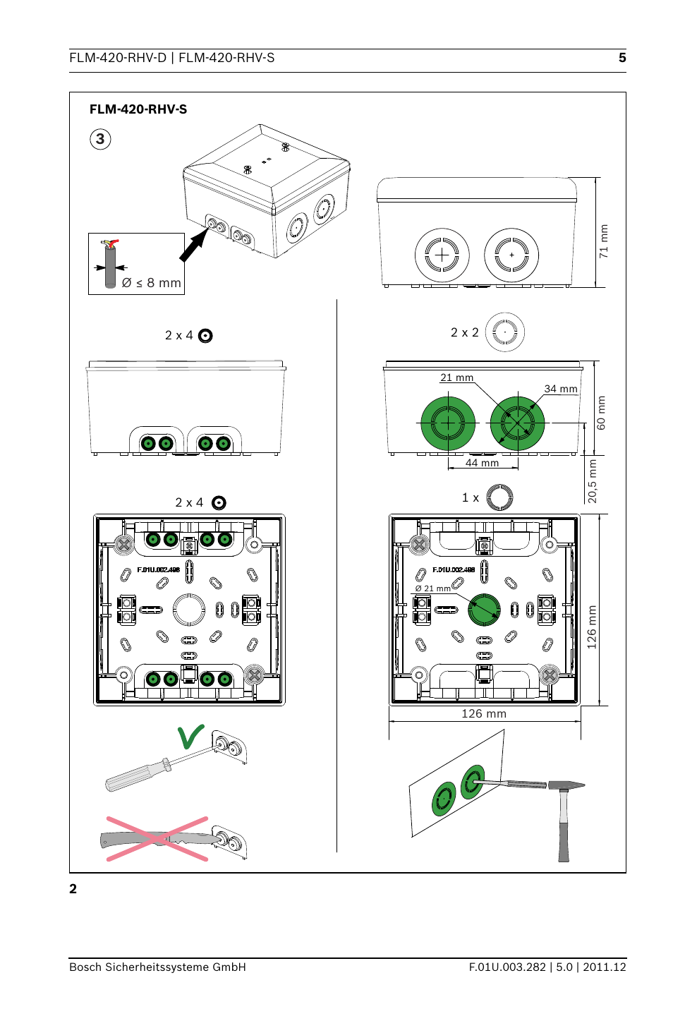 Bosch FLM-420-RHV Relay High Voltage Interface Modules User Manual | Page 5 / 44