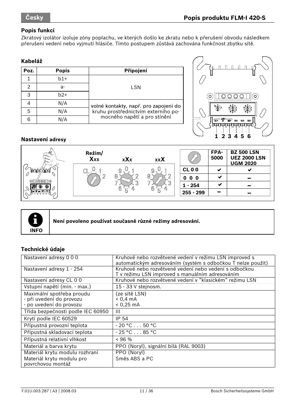D d d d | Bosch FLM-I 420-S Short Circuit Isolator User Manual | Page 11 / 36