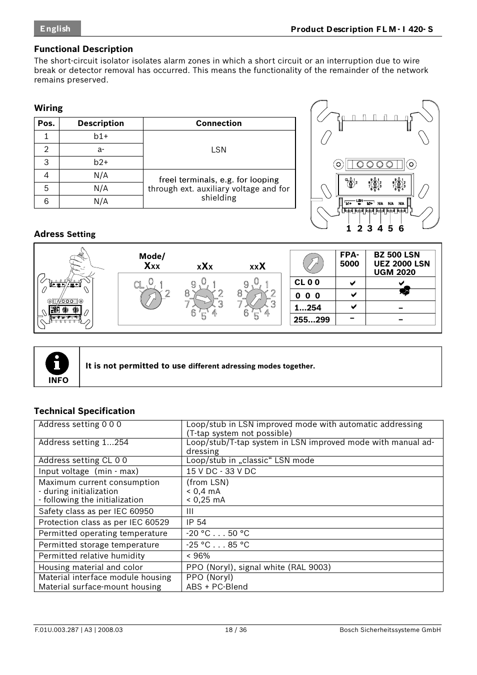 Dd d d b | Bosch FLM-I 420-S Short Circuit Isolator User Manual | Page 18 / 36
