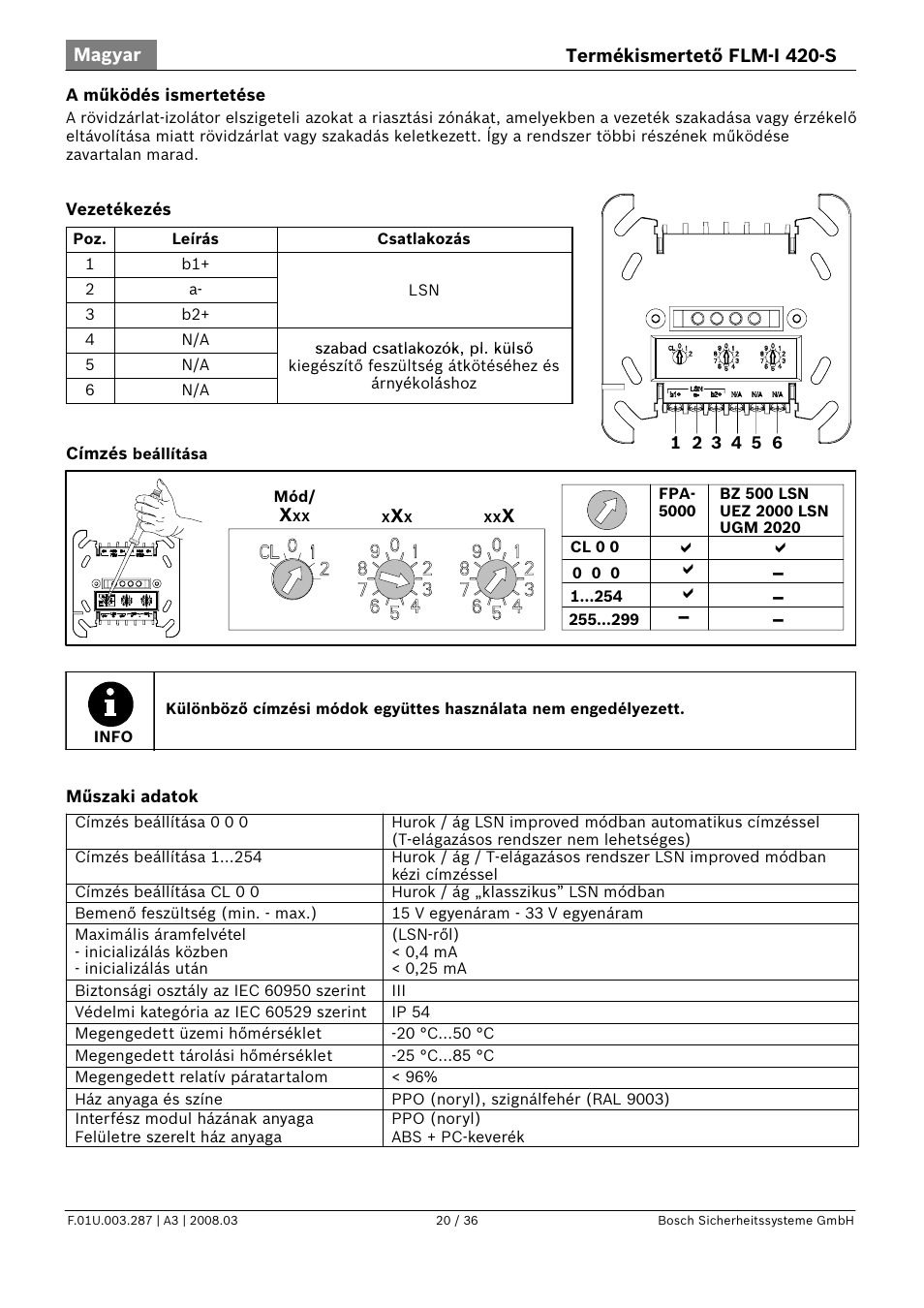 D d d d | Bosch FLM-I 420-S Short Circuit Isolator User Manual | Page 20 / 36