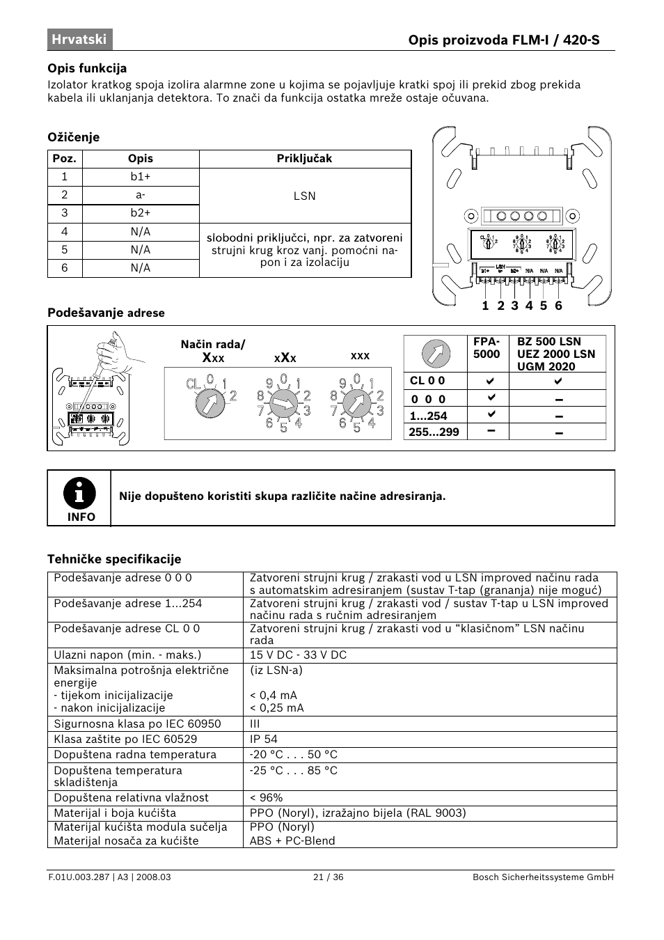 D d d d | Bosch FLM-I 420-S Short Circuit Isolator User Manual | Page 21 / 36