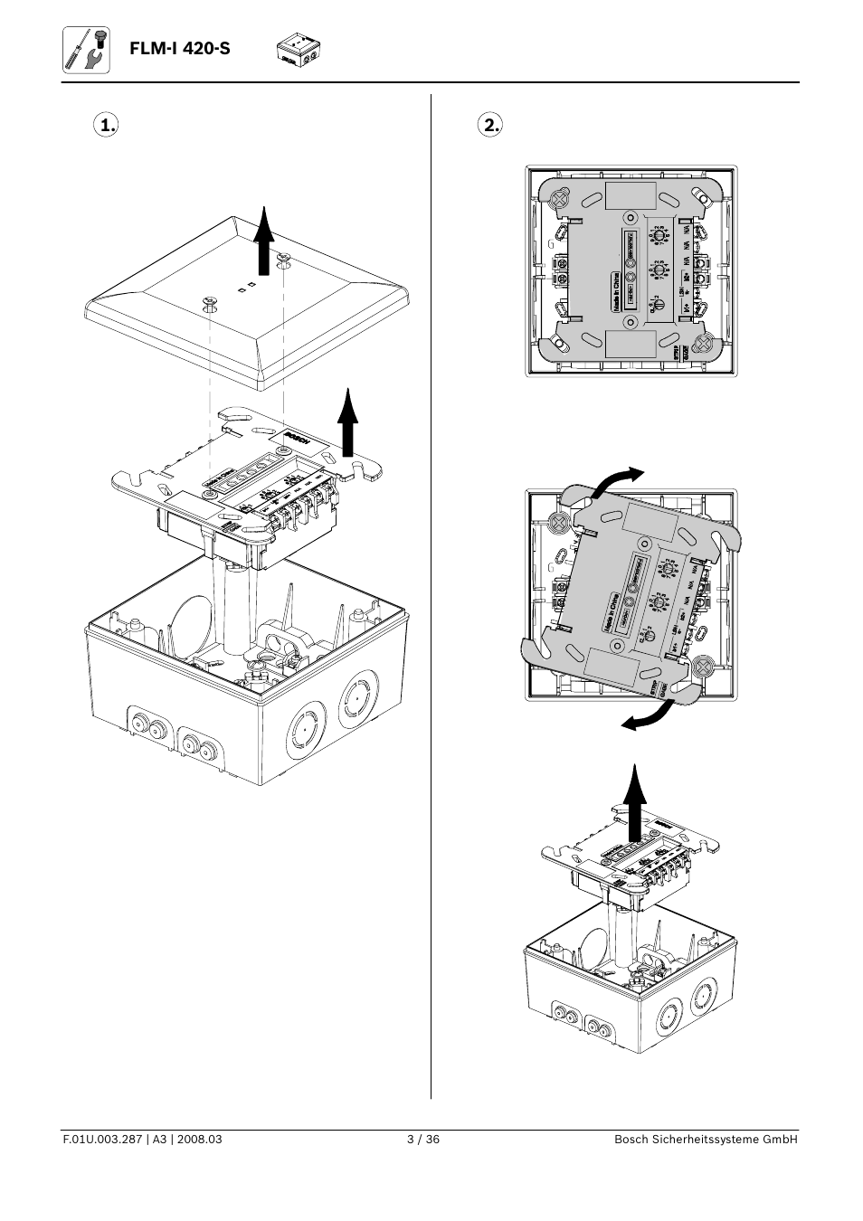 Flm-i 420-s | Bosch FLM-I 420-S Short Circuit Isolator User Manual | Page 3 / 36