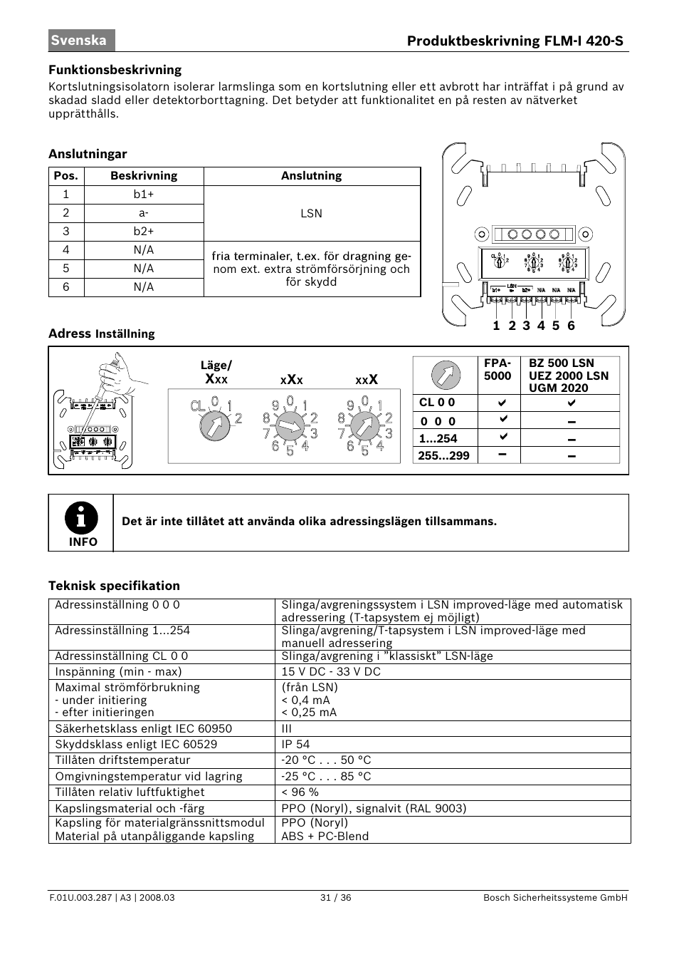 D d d d | Bosch FLM-I 420-S Short Circuit Isolator User Manual | Page 31 / 36