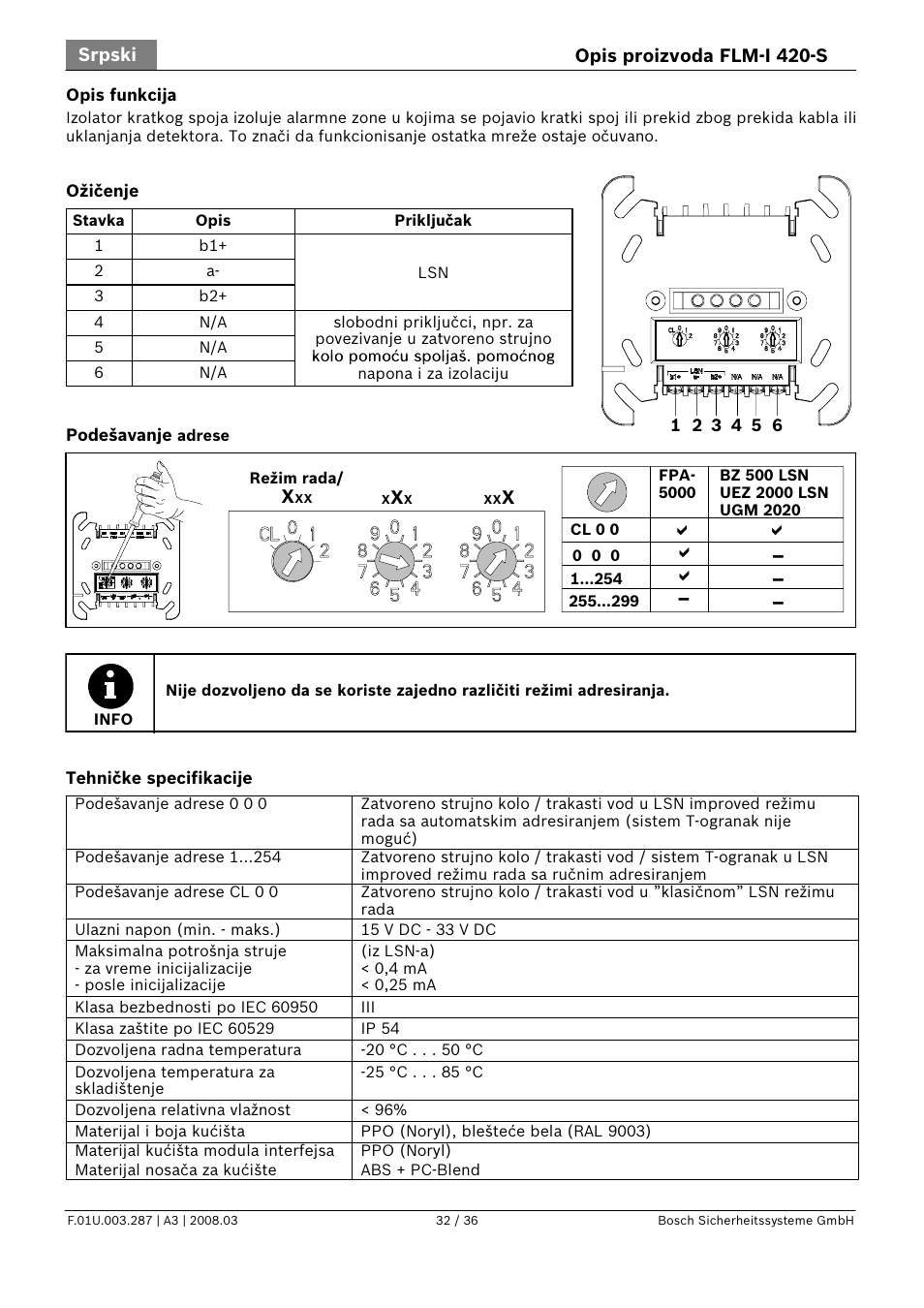 D d d d | Bosch FLM-I 420-S Short Circuit Isolator User Manual | Page 32 / 36