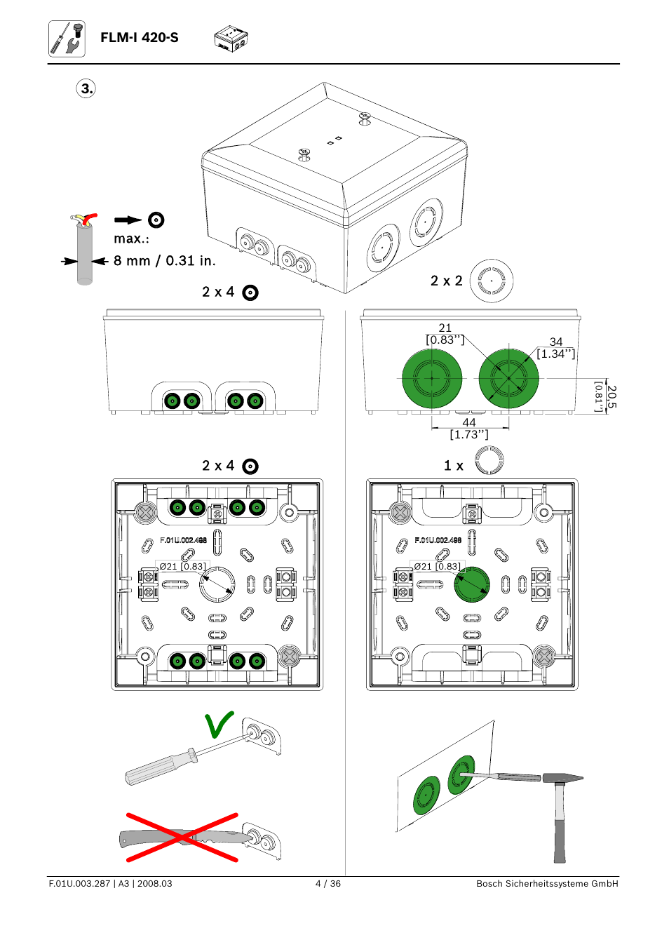Bosch FLM-I 420-S Short Circuit Isolator User Manual | Page 4 / 36