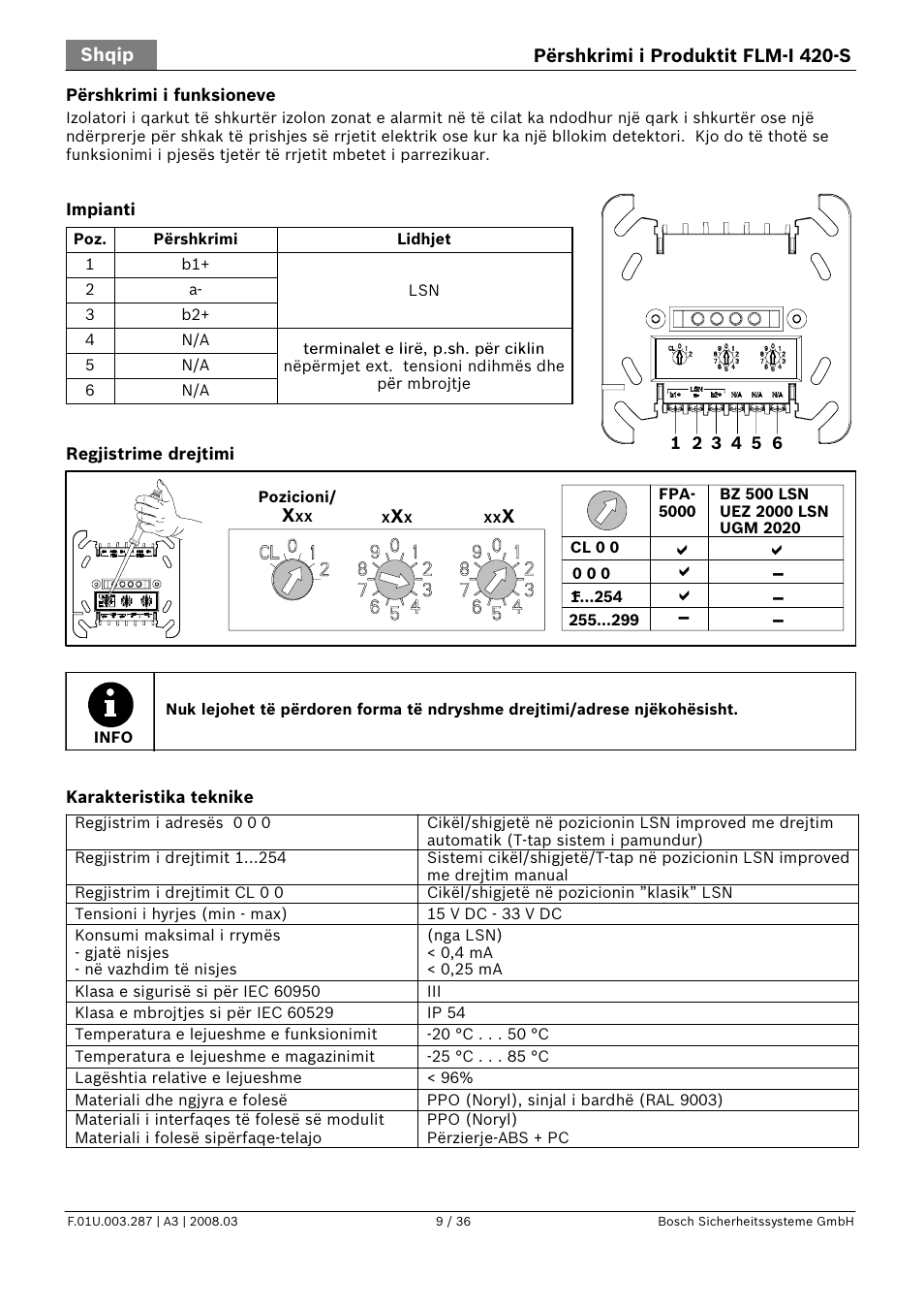 D d d | Bosch FLM-I 420-S Short Circuit Isolator User Manual | Page 9 / 36