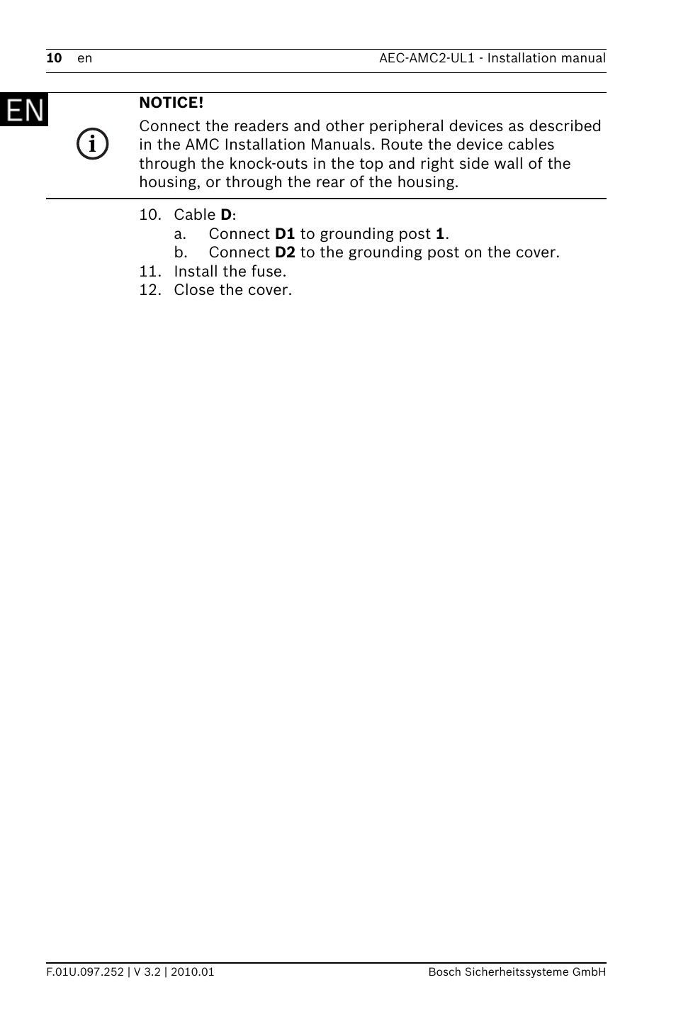 Bosch AMC2 ENC-UL1 - Enclosure - Small User Manual | Page 10 / 88