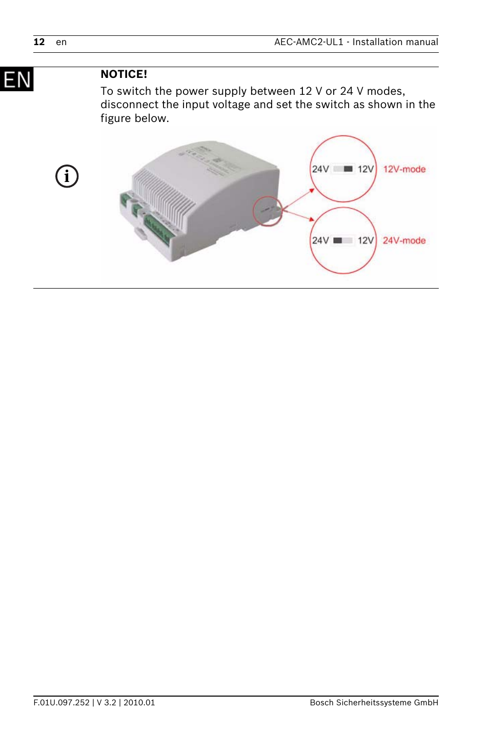 Bosch AMC2 ENC-UL1 - Enclosure - Small User Manual | Page 12 / 88