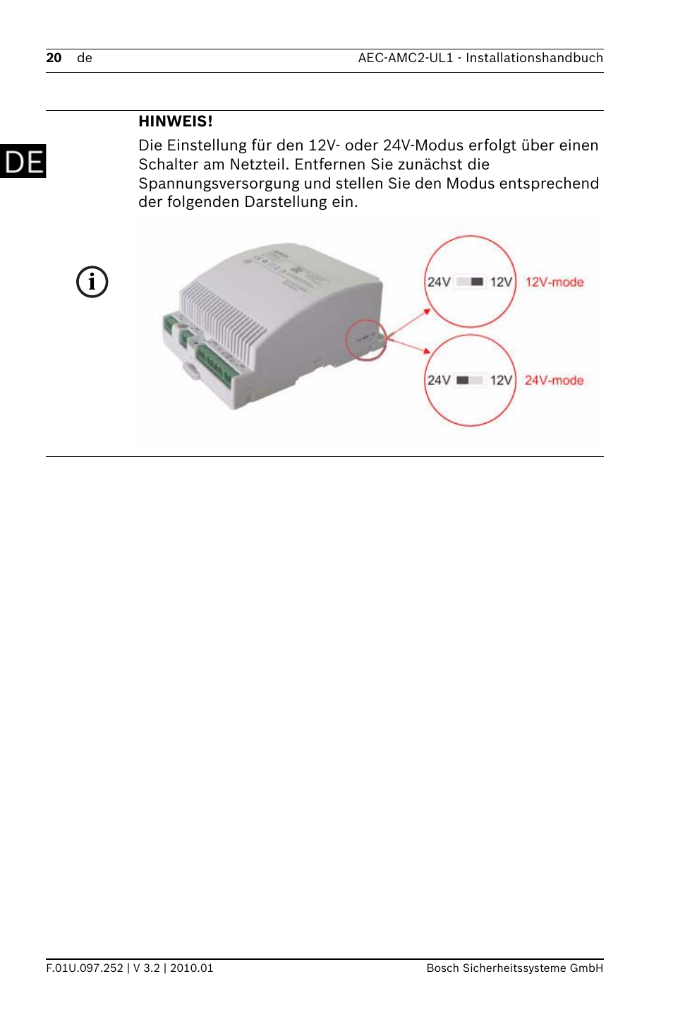 Bosch AMC2 ENC-UL1 - Enclosure - Small User Manual | Page 20 / 88