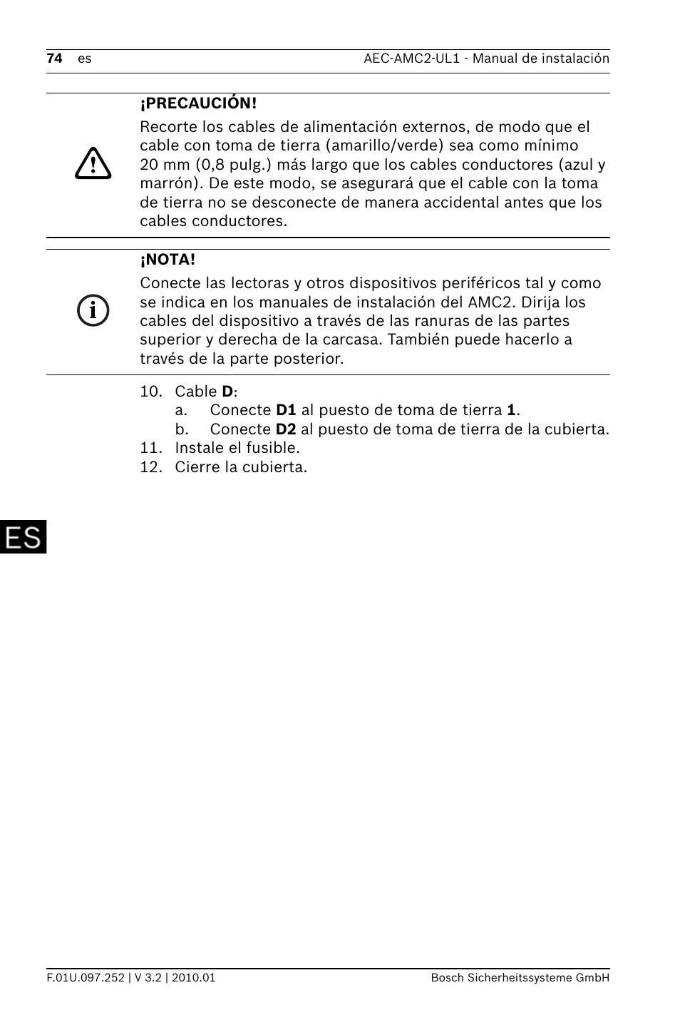 Bosch AMC2 ENC-UL1 - Enclosure - Small User Manual | Page 74 / 88