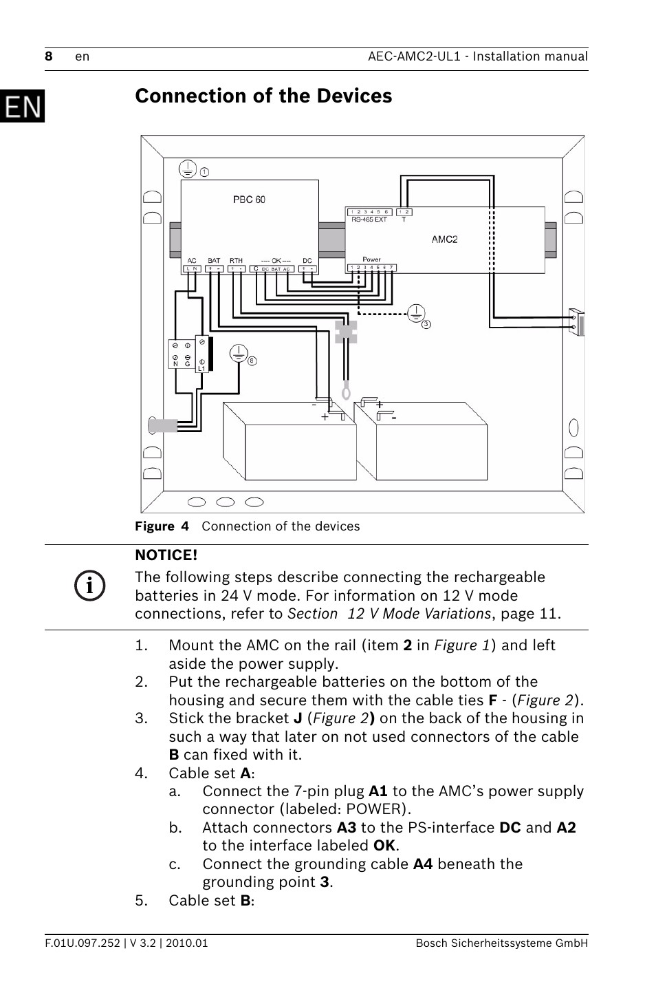 Connection of the devices | Bosch AMC2 ENC-UL1 - Enclosure - Small User Manual | Page 8 / 88