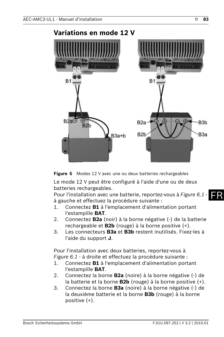 Variations en mode 12 v | Bosch AMC2 ENC-UL1 - Enclosure - Small User Manual | Page 83 / 88