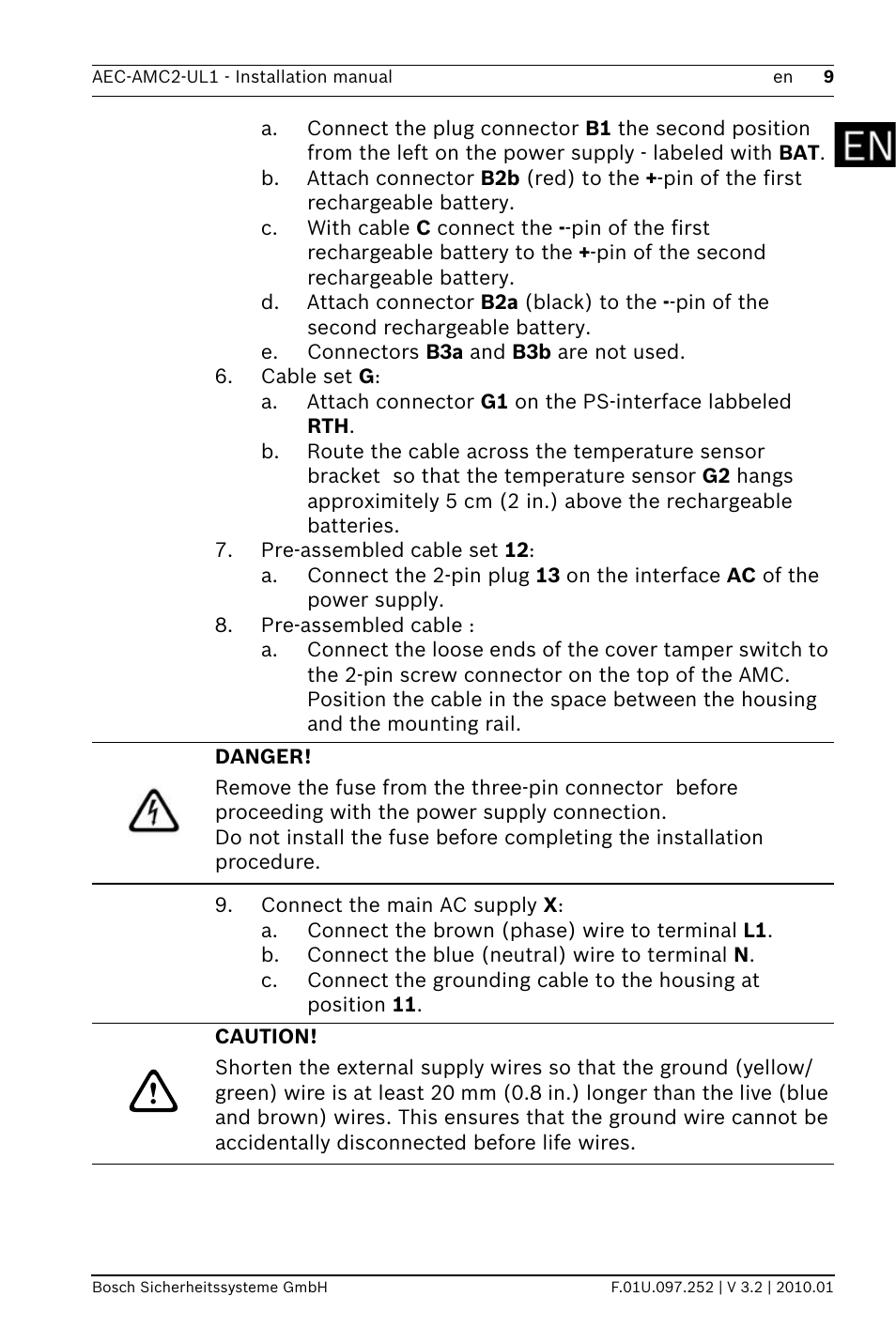 Bosch AMC2 ENC-UL1 - Enclosure - Small User Manual | Page 9 / 88