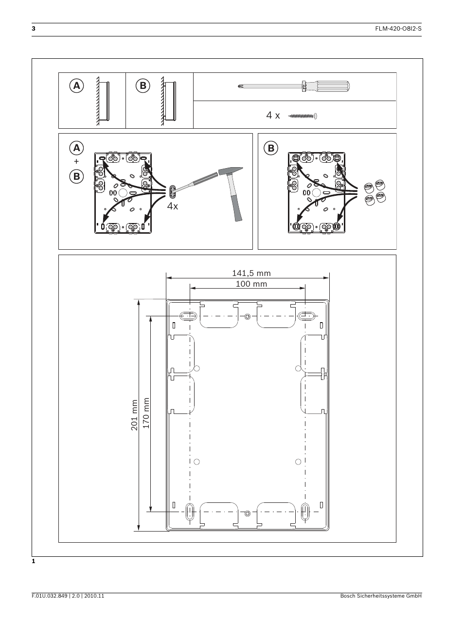 Bosch FLM-420-O8I2-S Octo-output Interface Module with 2 Inputs User Manual | Page 3 / 40