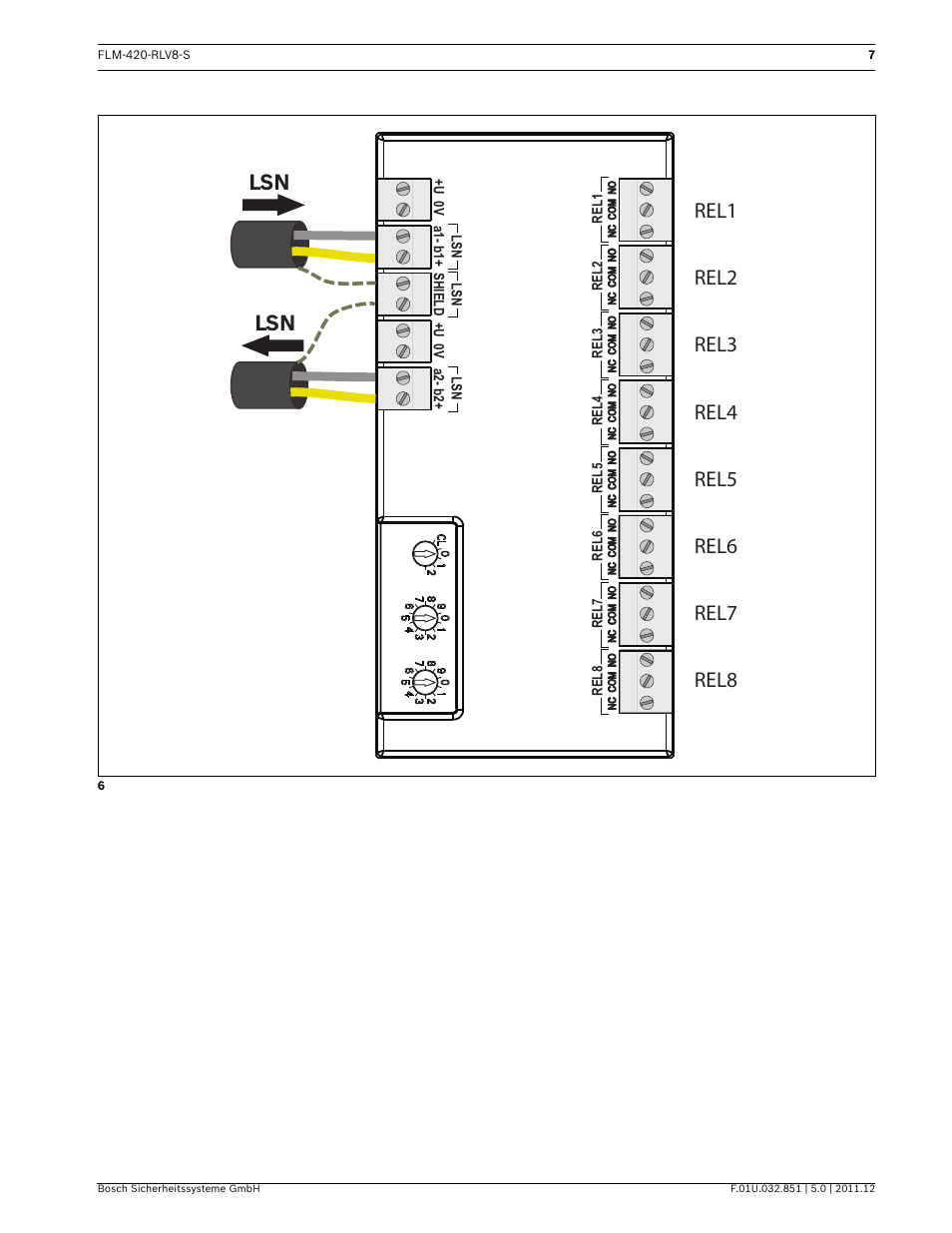 Bosch FLM-420-RLV8-S Octo-relay Interface Module Low Voltage User Manual | Page 7 / 24