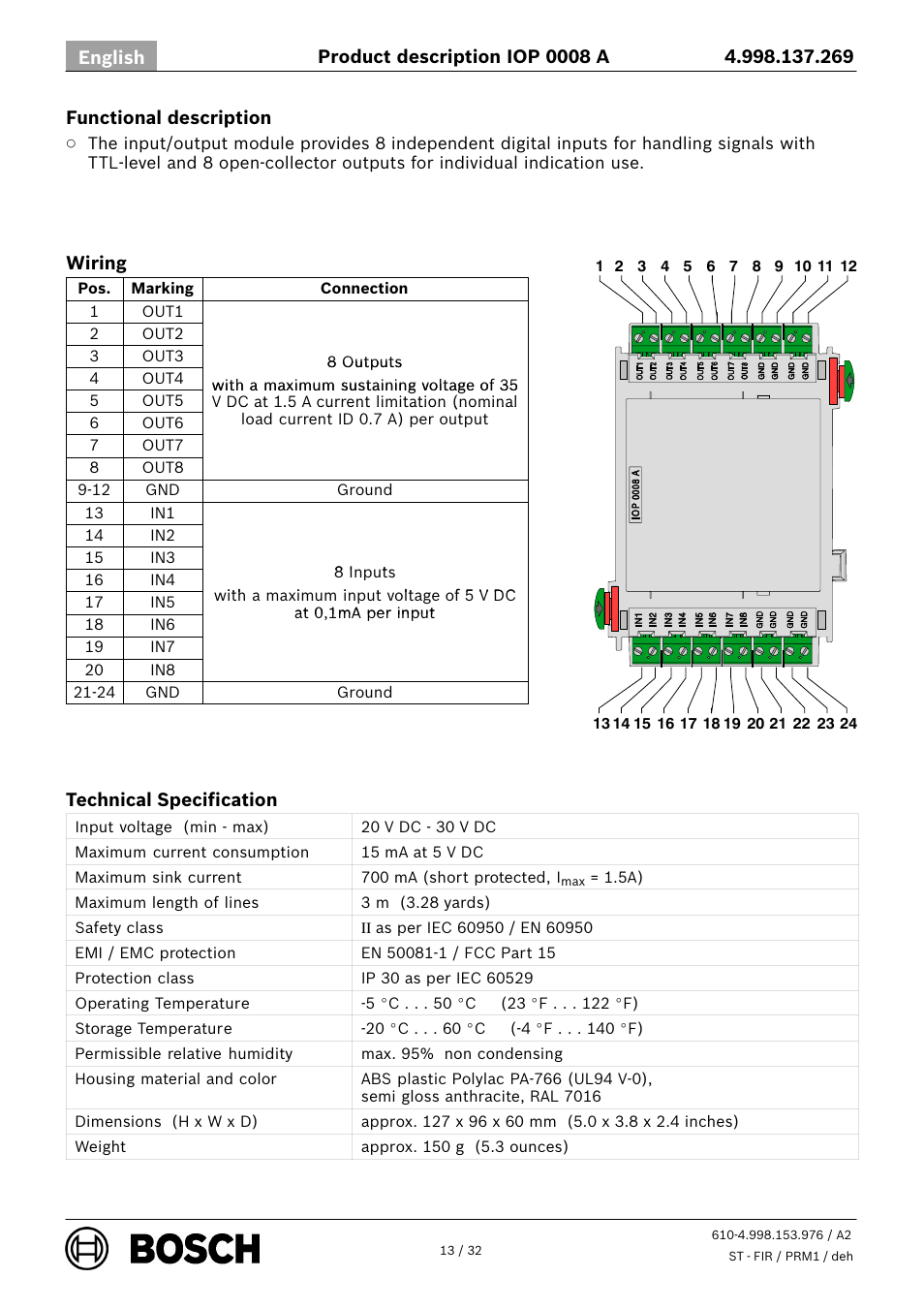 Bosch IOP 0008 A Input User Manual | Page 13 / 32