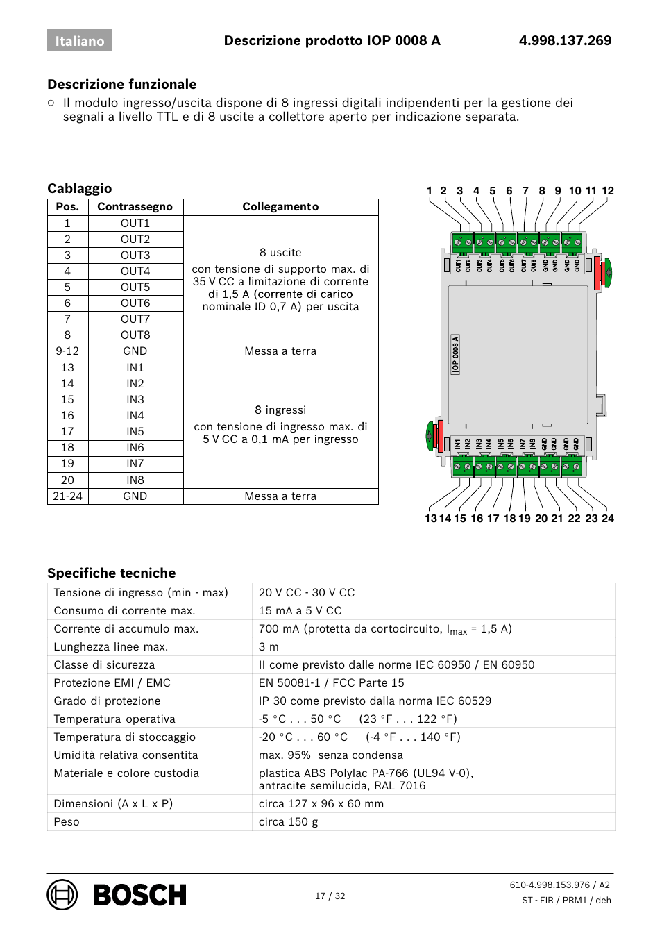 Bosch IOP 0008 A Input User Manual | Page 17 / 32