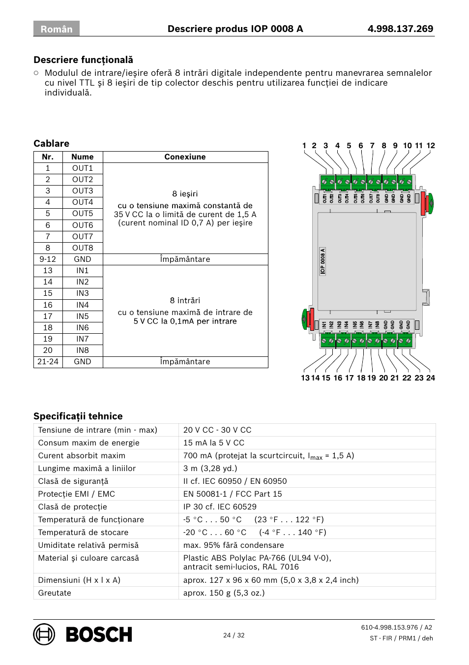 Bosch IOP 0008 A Input User Manual | Page 24 / 32