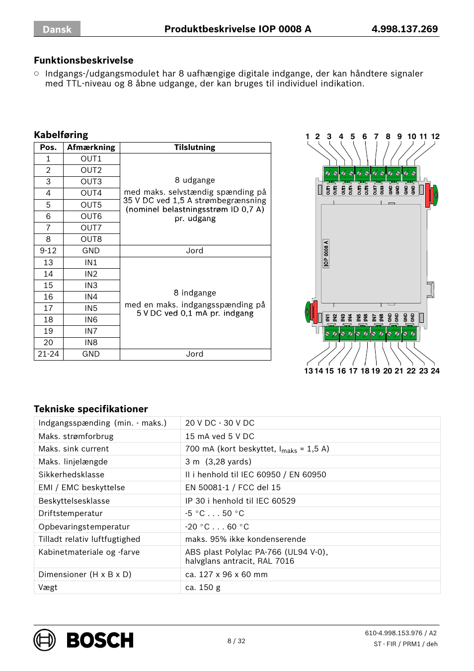 Bosch IOP 0008 A Input User Manual | Page 8 / 32