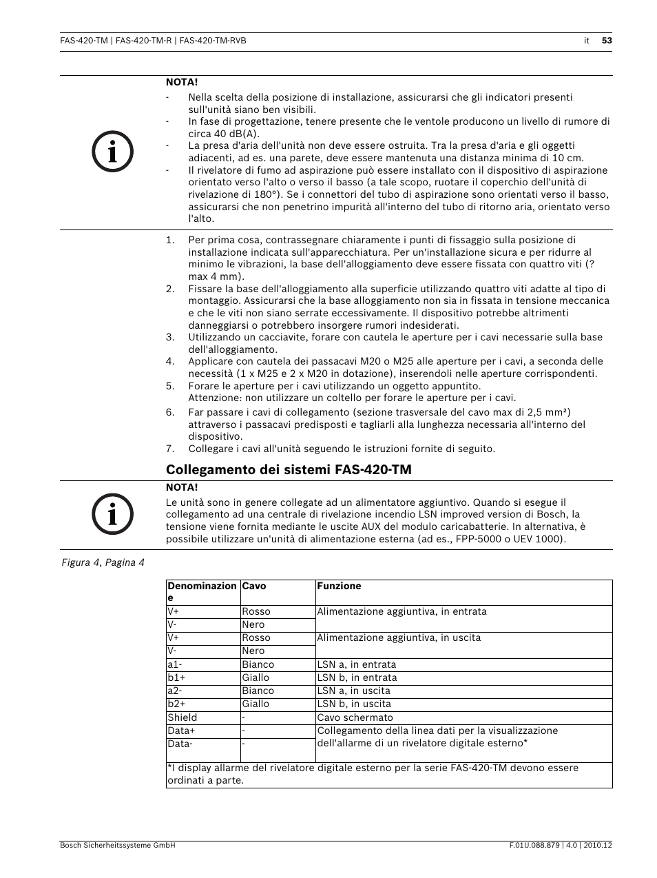Collegamento dei sistemi fas-420-tm | Bosch FAS-420-TM Series Aspirating Smoke Detectors LSN improved version User Manual | Page 53 / 96