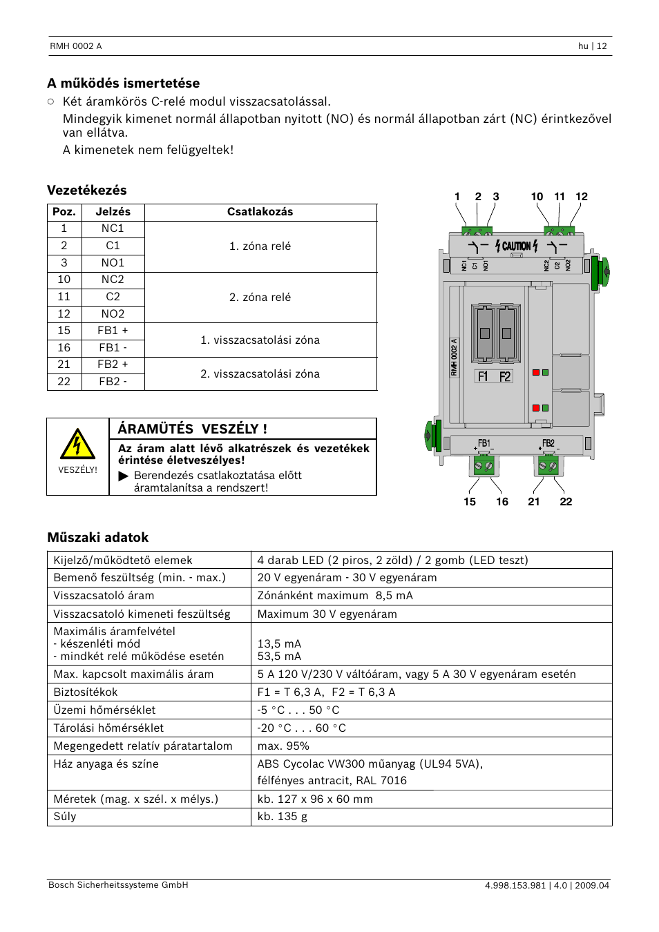 Bosch RMH 0002 A Relay Module User Manual | Page 12 / 24