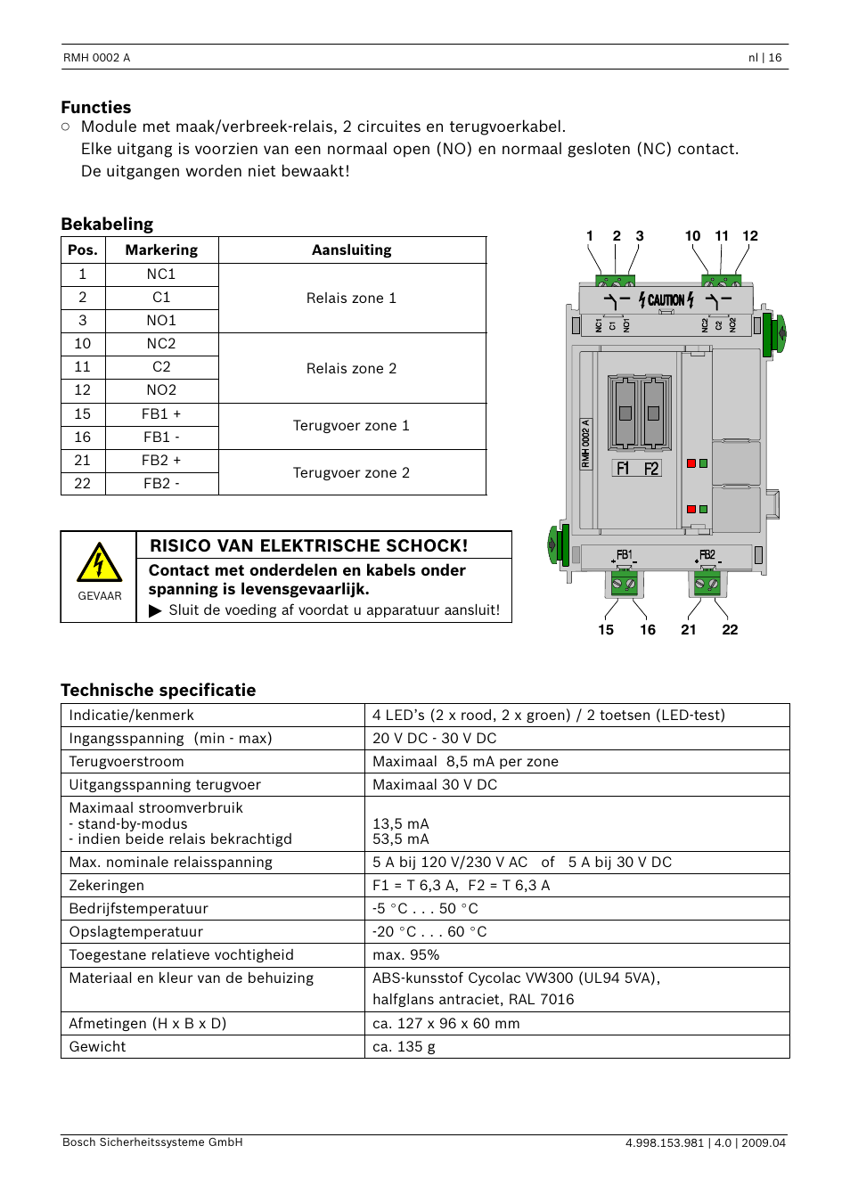 Bosch RMH 0002 A Relay Module User Manual | Page 16 / 24