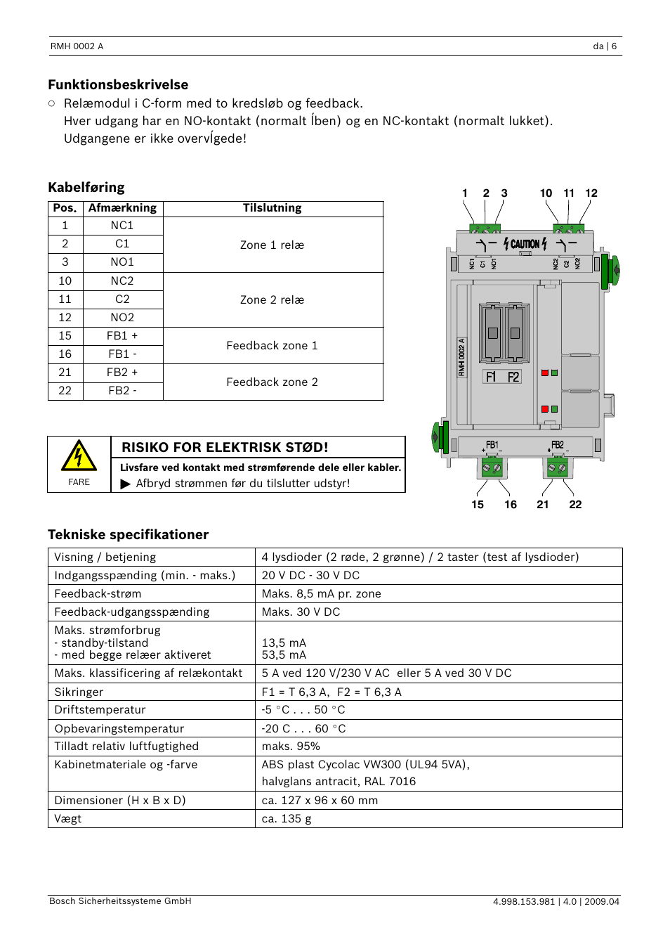 Bosch RMH 0002 A Relay Module User Manual | Page 6 / 24