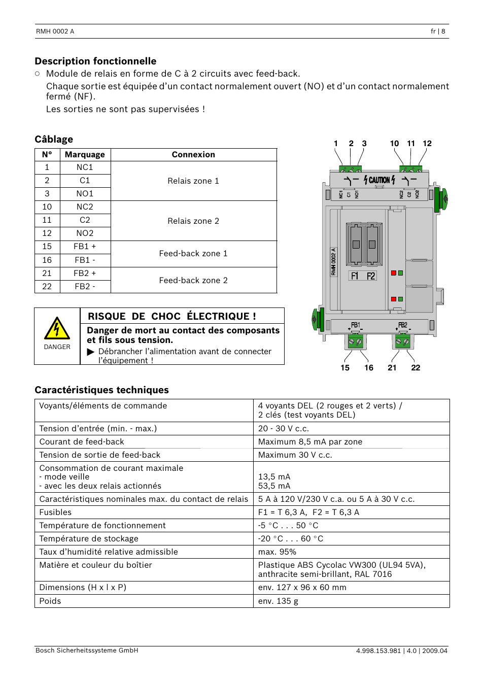 Bosch RMH 0002 A Relay Module User Manual | Page 8 / 24