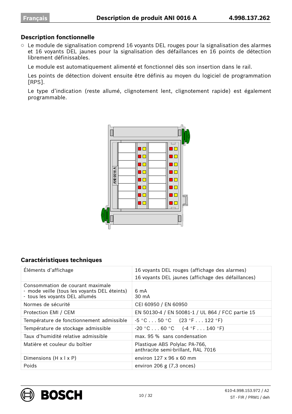 Bosch ANI 0016 A Annunciator Module User Manual | Page 10 / 32