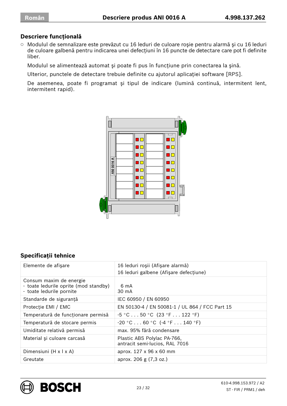 Bosch ANI 0016 A Annunciator Module User Manual | Page 23 / 32