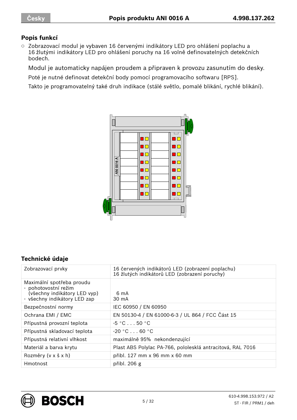 Bosch ANI 0016 A Annunciator Module User Manual | Page 5 / 32