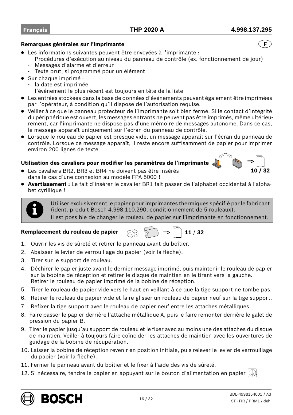 Bosch THP 2020 A Thermal Printer User Manual | Page 16 / 32