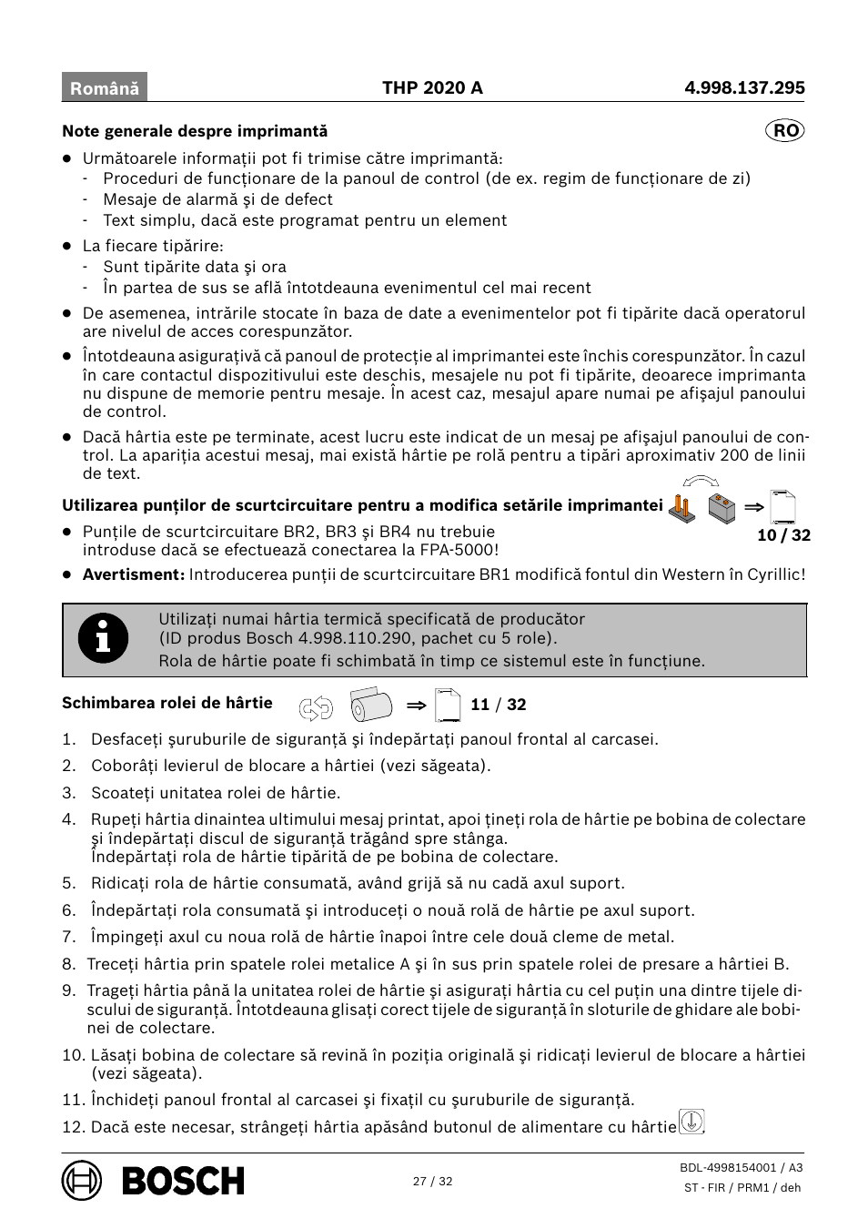 Bosch THP 2020 A Thermal Printer User Manual | Page 27 / 32