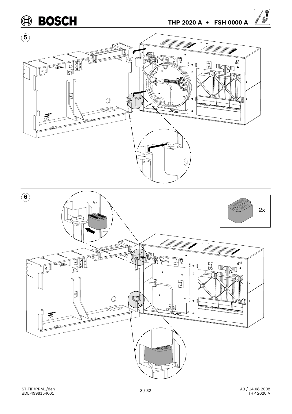 2x 6 5 | Bosch THP 2020 A Thermal Printer User Manual | Page 3 / 32