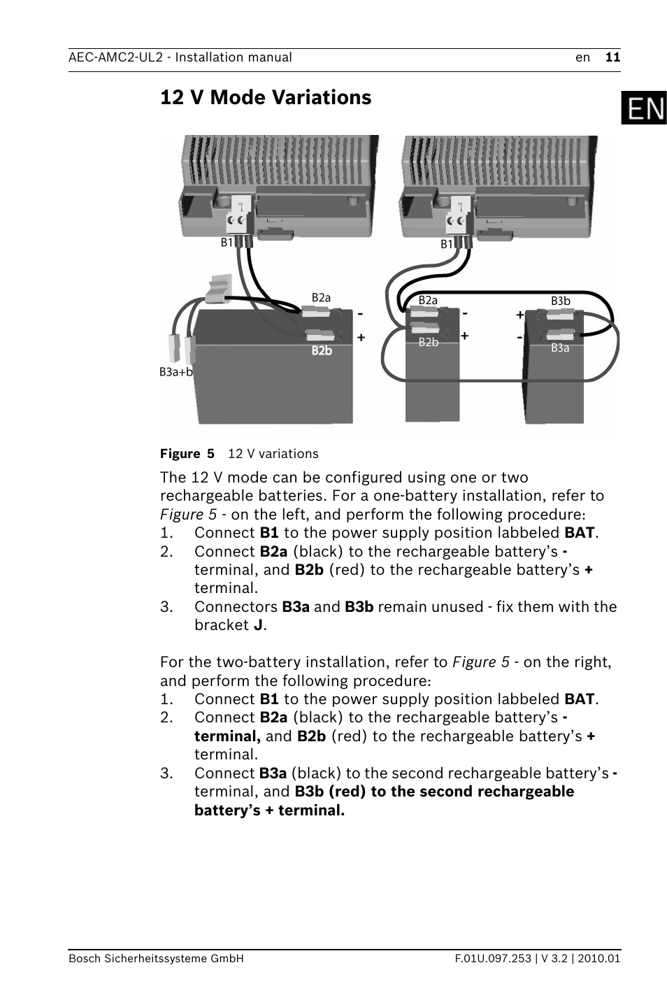 12 v mode variations | Bosch AMC2 ENC-UL2 - Enclosure - Large User Manual | Page 11 / 92