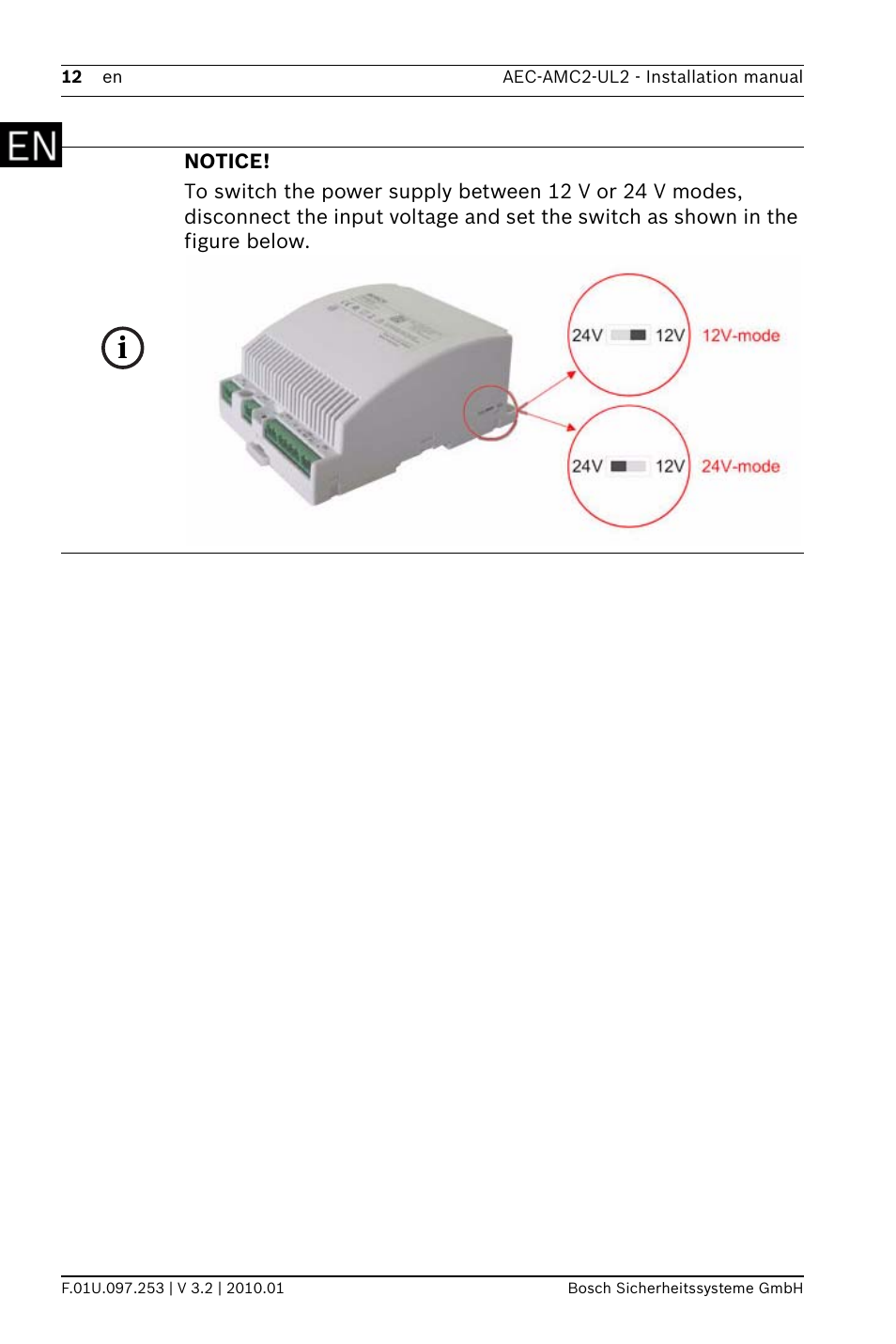 Bosch AMC2 ENC-UL2 - Enclosure - Large User Manual | Page 12 / 92