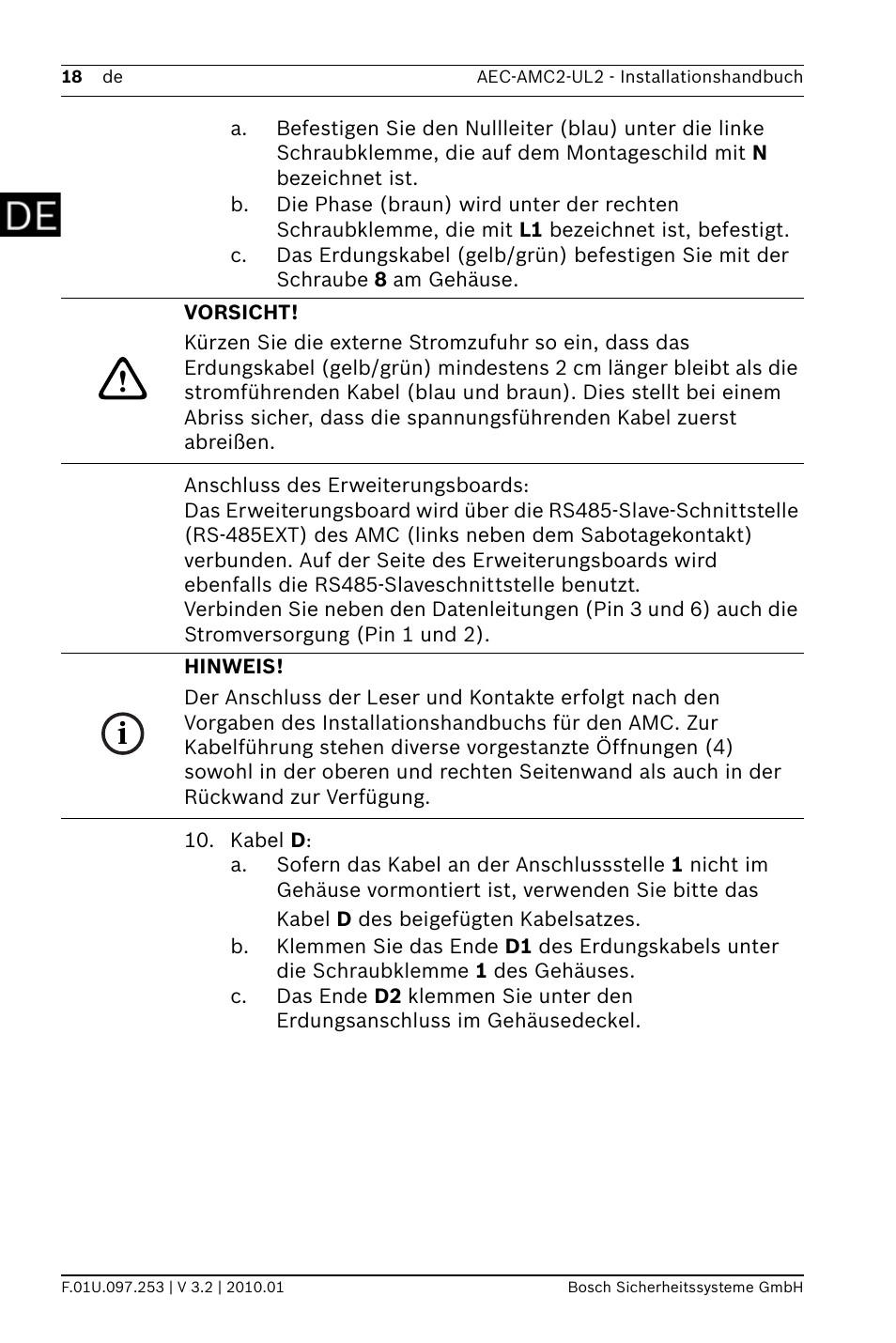 Bosch AMC2 ENC-UL2 - Enclosure - Large User Manual | Page 18 / 92