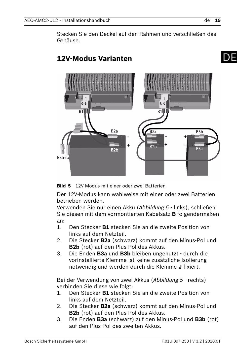 12v-modus varianten | Bosch AMC2 ENC-UL2 - Enclosure - Large User Manual | Page 19 / 92